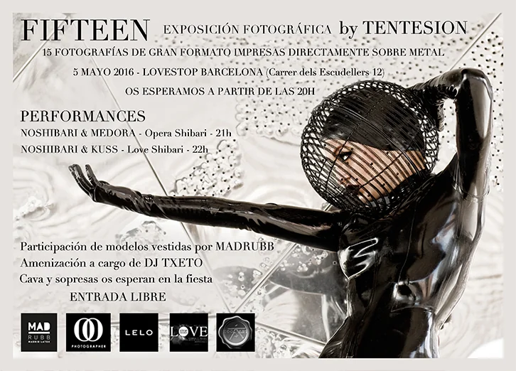 Cartel de la exposición Fifteen de Tentesion en LoveStop, Barcelona, 2016