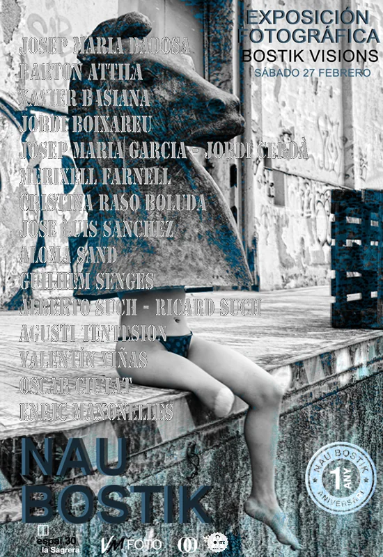 Cartel de la exposición colectiva Bostik Visions en la Nau Bostik, Barcelona