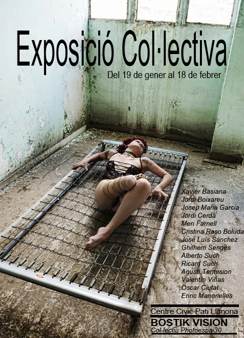 Cartel de la exposición colectiva Bostik Vision en el Centre Cívic Pati Llimona, Barcelona